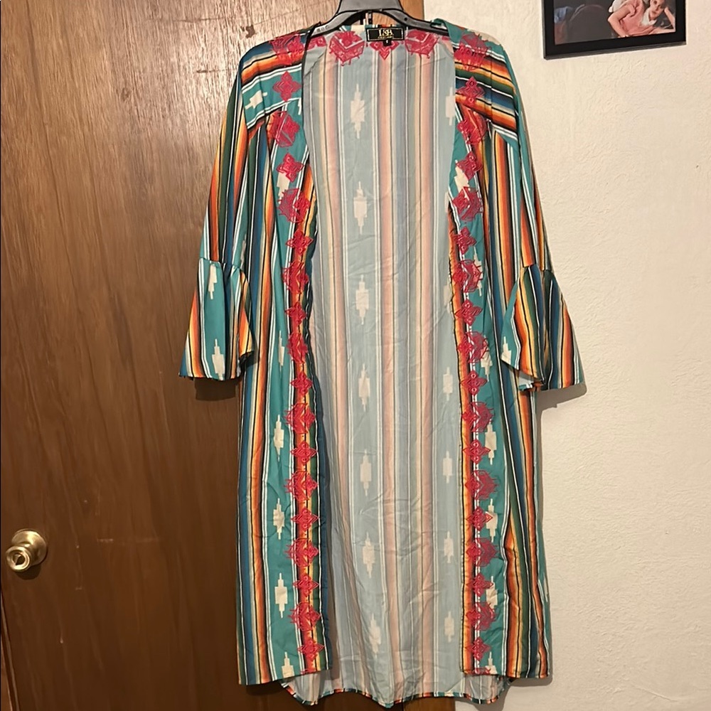 L&B Multicolor Striped Kimono